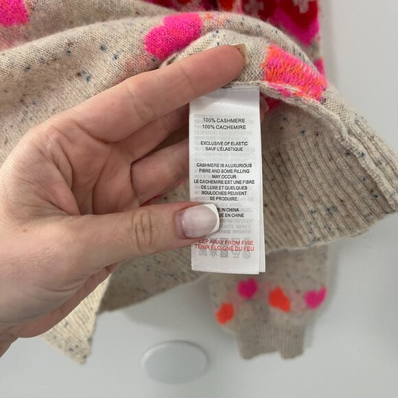 Brodie Cashmere Cream Sweater with Pink and Blue Accents - Picture 4 of 6